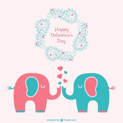 Happy Valentine’s elephant card