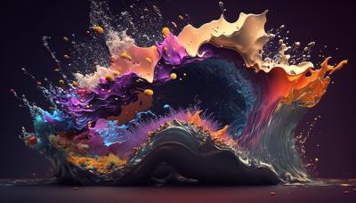 Abstract Colorful Splash 3D Background – Free Download