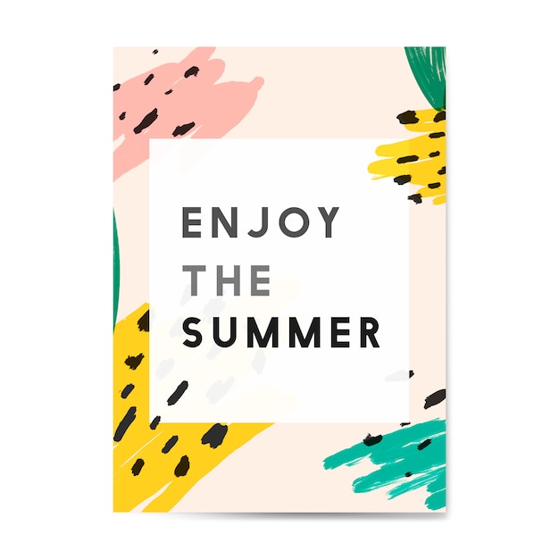 Memphis Summer Card Design Vector