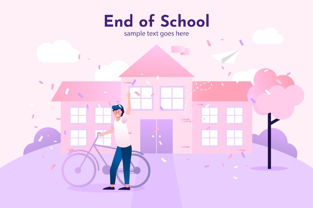 Gradient End of School Background