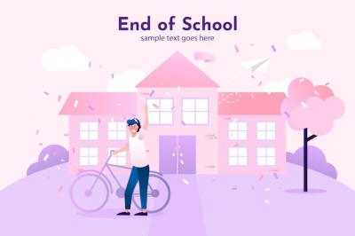 Gradient End of School Background