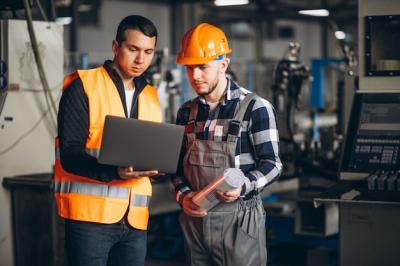 Two Colleagues at a Factory – Free Stock Photo Download