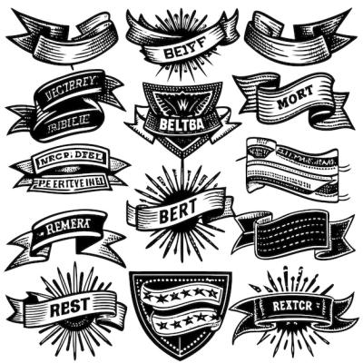 Vintage Ribbons Vector Set – Free Download