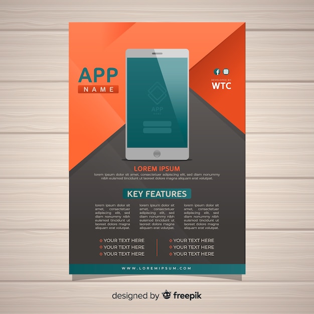 Geometric Mobile App Poster Free Download