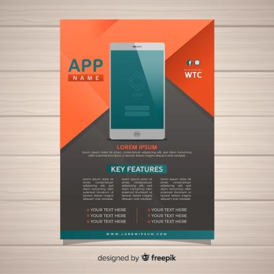 Geometric Mobile App Poster Free Download