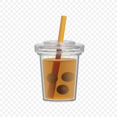 Transparent Juice Cup Icon Isolated 3D Render Illustration