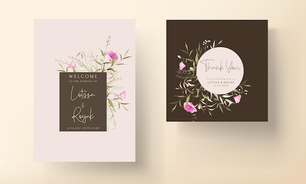 Elegant Wildflower Wedding Invitation Card Template