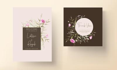 Elegant Wildflower Wedding Invitation Card Template