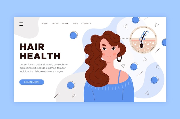 Flat-hand drawn hair loss treatment landing page