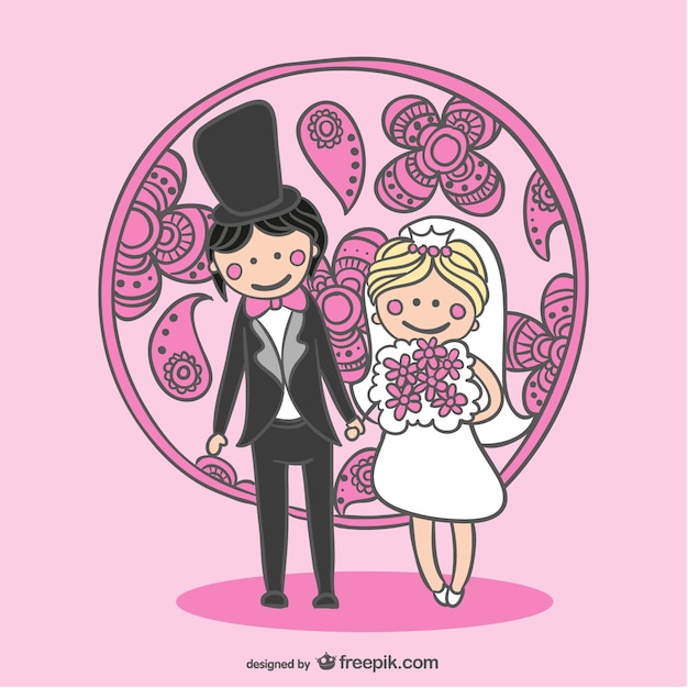 Just Married Couple Vector Templates – Free Download