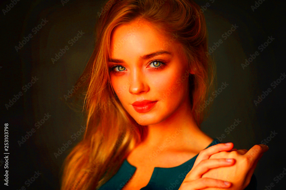 Beautiful young female model Photos Adobe Stock