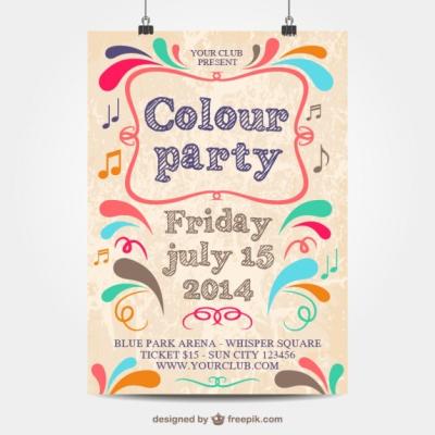 Colour Party Template Mock-Up Poster