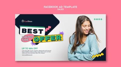 Flat Design Sale Facebook Ad Template for Free Download