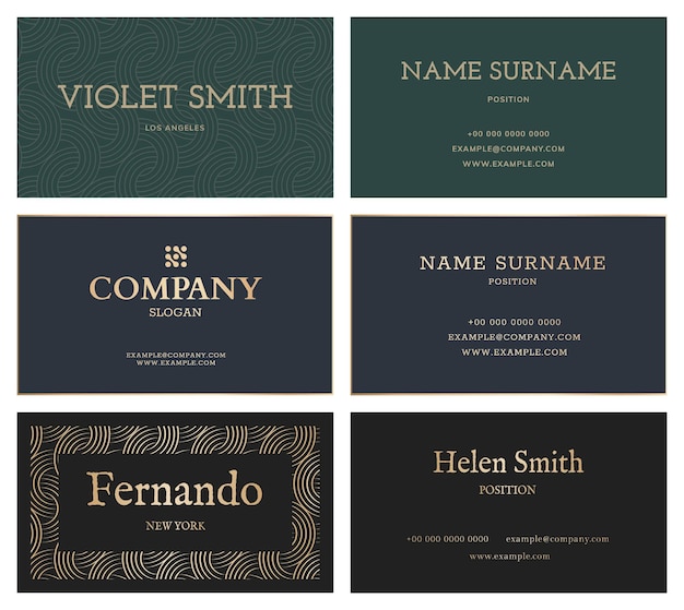 Luxury Business Card Template PSD Set Flat Lay Free Download