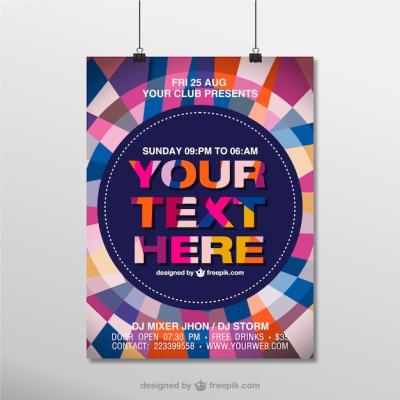 Vector Geometric Poster Mock-Up for Free Download