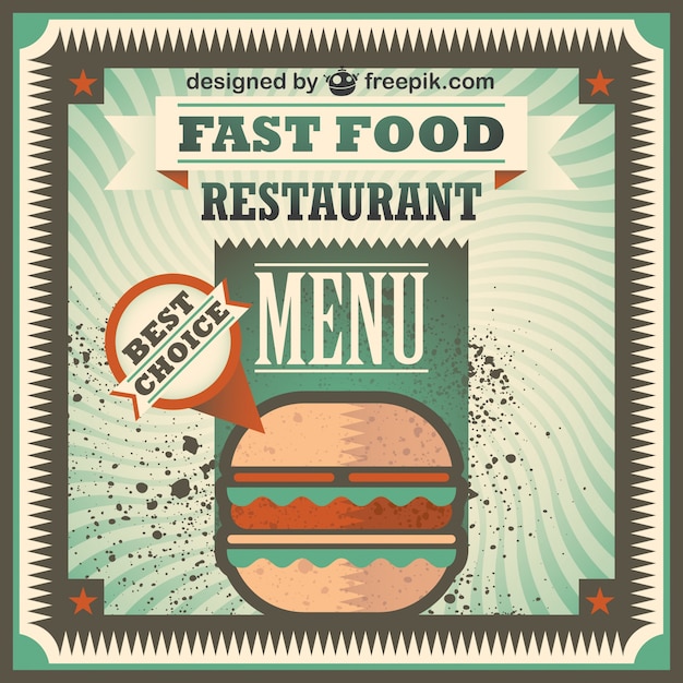 Retro Fast Food Menu Design Templates for Free Download