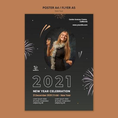 New Year Concept Poster Template