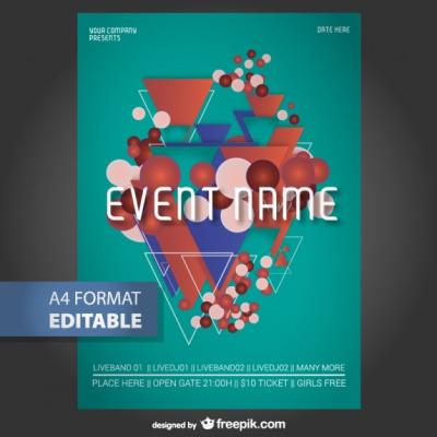 Geometric Editable Poster Template for Free Download