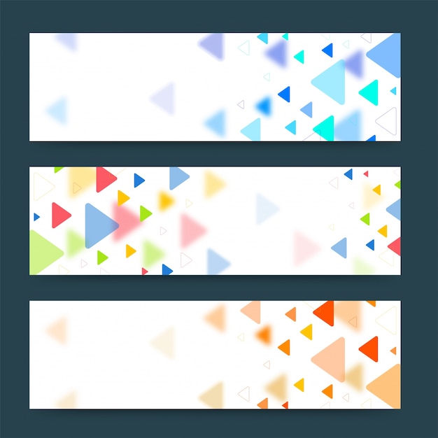 Colorful Triangular Vector Banners for Your Text or Design