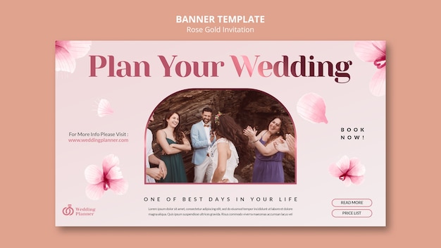 Rose Gold Banner Design Template