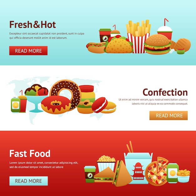 Fast Food Banner Set