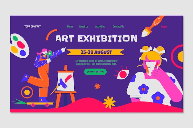 Hand Drawn Art Exhibition Landing Page