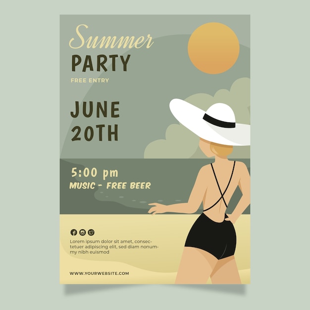 Vintage Summer Party Poster Template