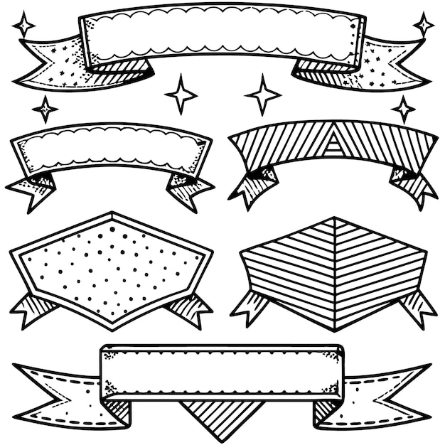 Set of Vintage Ribbons Vector | Free Download