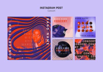 Abstract Concert Event Instagram Posts Collection