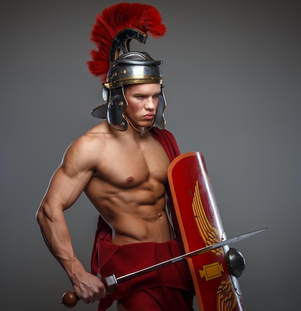 Warrior of Rome with sword and shield