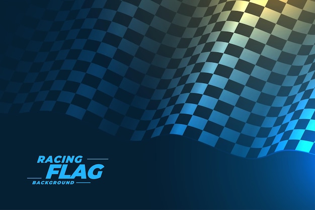 Checkered Rally Flag Background with Shiny Light Effect