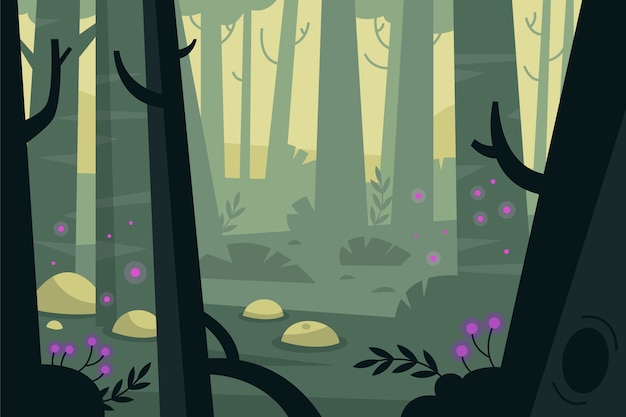 Enchanted Forest Illustration – Free Download Vector Template