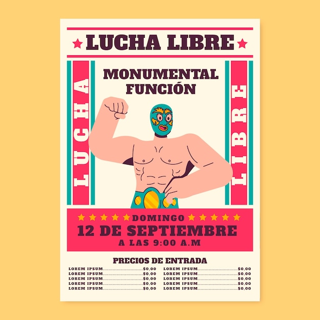 Mexican Wrestler Flyer Design Template