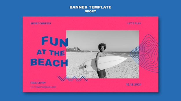 Fun at Beach Banner Template