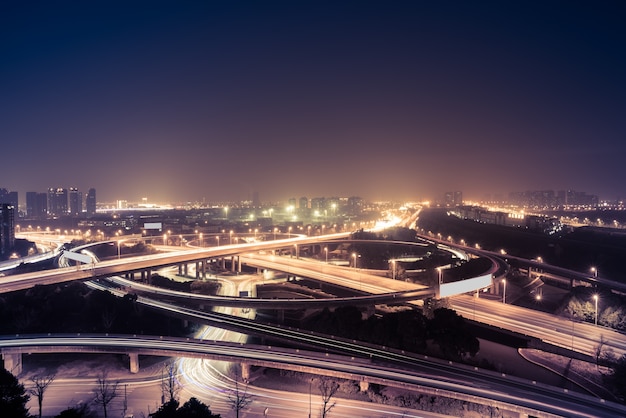 Aerial View of Suzhou Overpass at Night – Free Stock Photo for Download