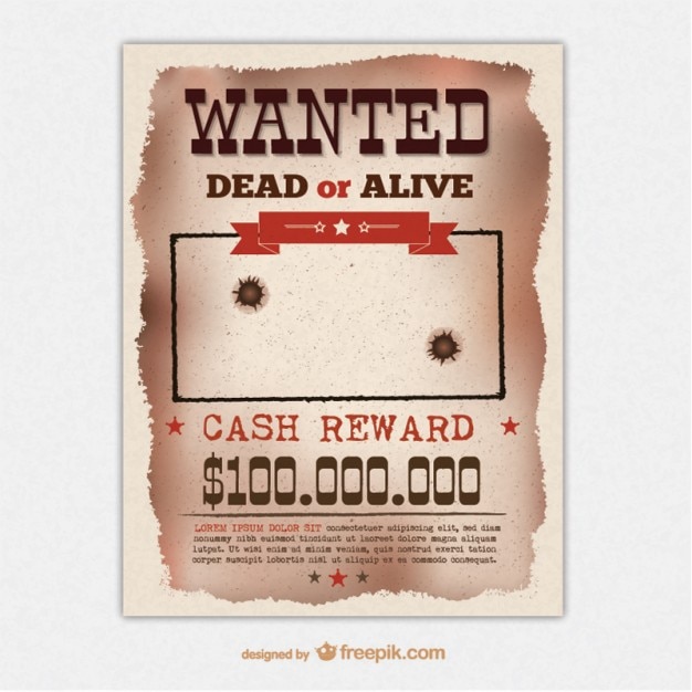 Retro Wanted Poster Template – Free Download