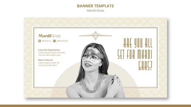 Golden Mardi Gras Banner Template