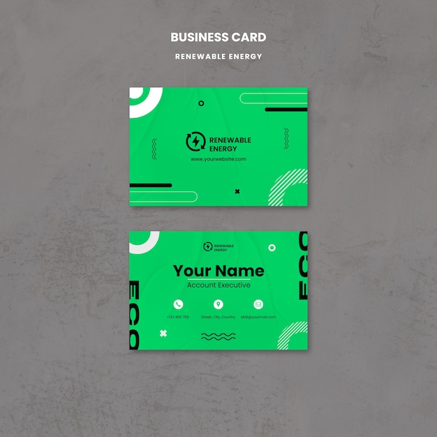 Flat Design Renewable Energy Business Card