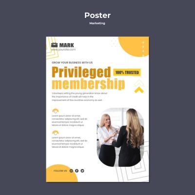 Flat Design Poster Marketing Template