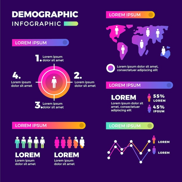 Gradient Demographic Chart Design – Free Download