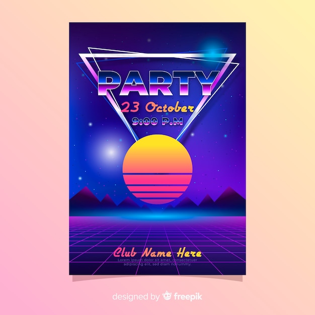 Futuristic Retro Music Poster Template