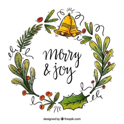 Christmas Lettering with Floral Decoration