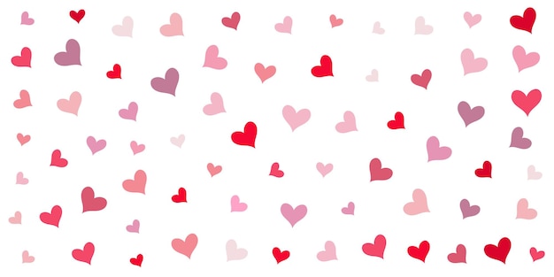 Hearts Pattern Valentines Day Banner Vector Templates