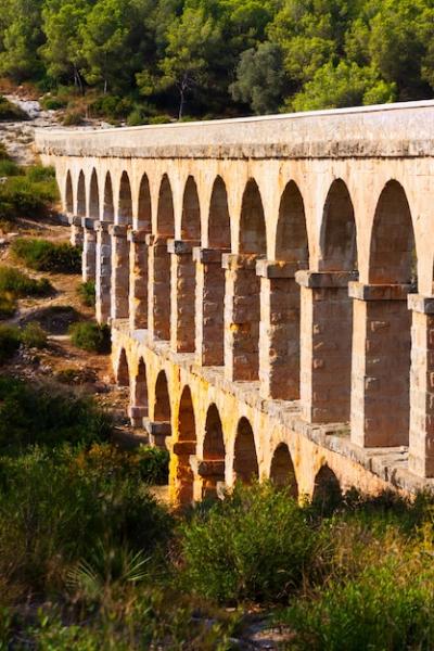 Aqueduct de les Ferreres in Tarragona, Catalonia, Spain