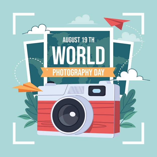 Flat World Photography Day Illustration