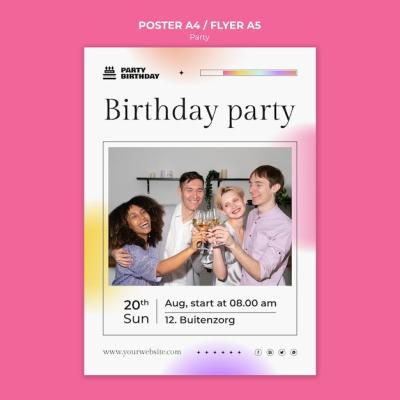 Pink Party Template Design