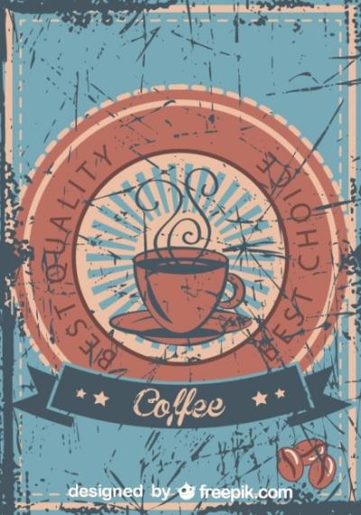 Vintage Best Quality Coffee Grunge Poster – Free Stock Photo