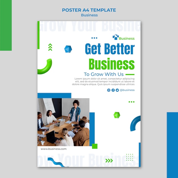 Vertical poster template for professional business growth