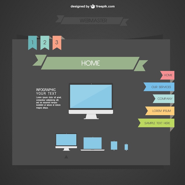 Flat Interface Design Vector Templates for Free Download