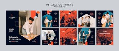 Flat Design Architecture Instagram Post Template